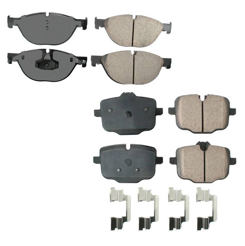 BMW Disc Brake Pad Set Kit - Front and Rear (Ceramic) (EURO) 34216857805 - Akebono Euro Ultra-Premium 4096985KIT